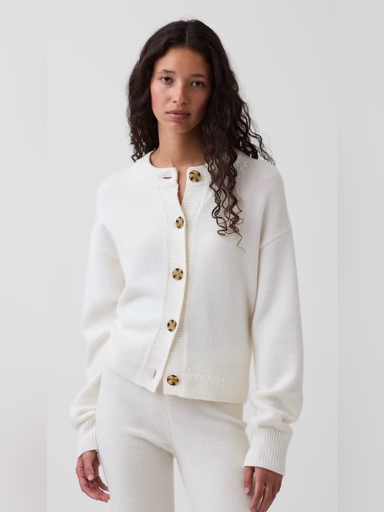 GAP Sweaters - Gap CashSoft Oversized Chunky Cardigan Ivory Beige Frost Size LP